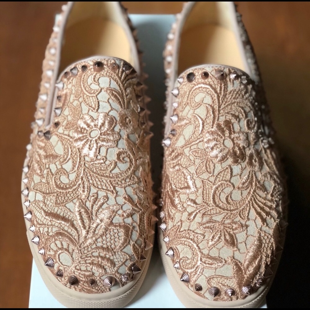 Christian Louboutin PinkBoatSlipOn Sneakers Sz  39